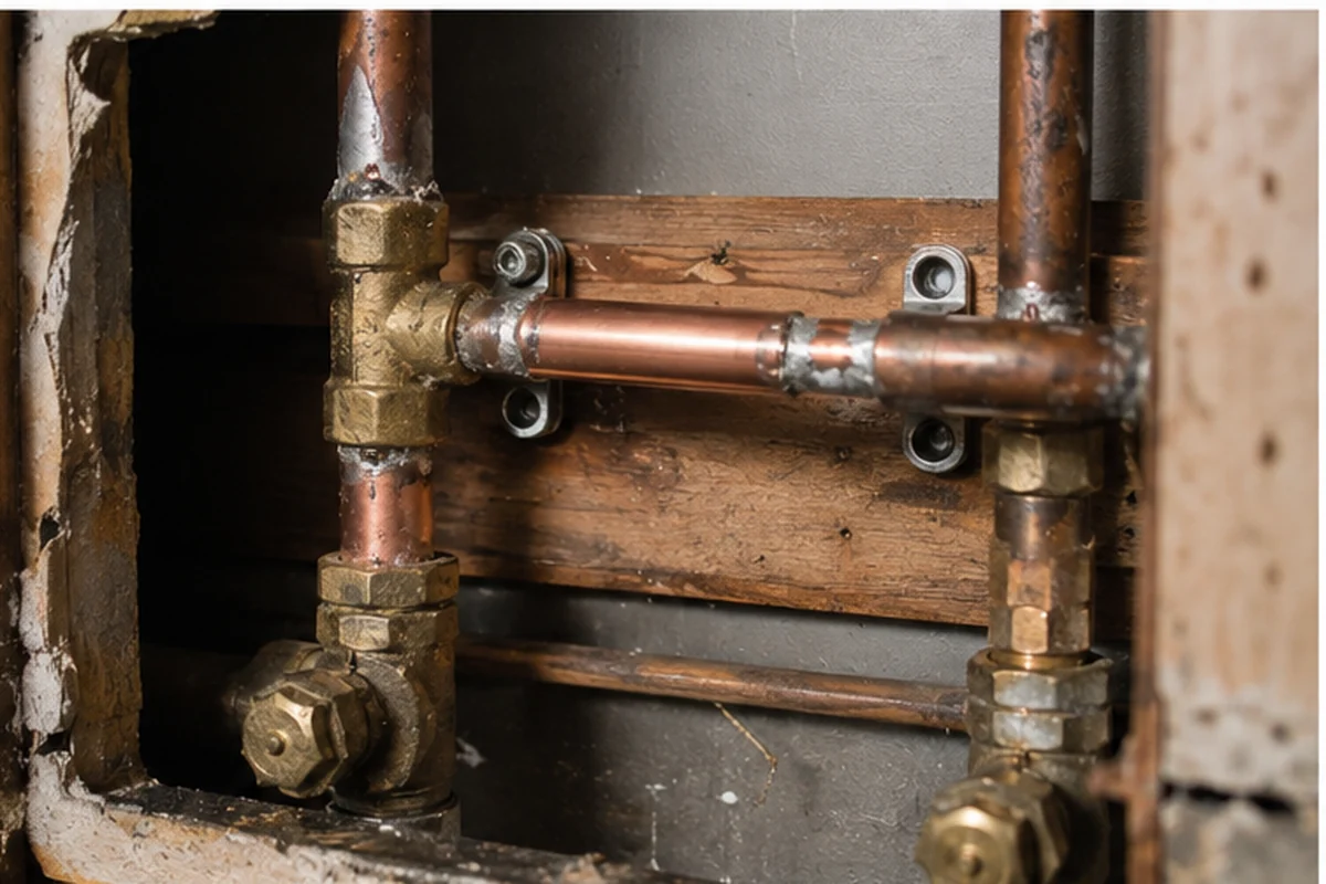 Burst copper pipe repair assessment inside a London property