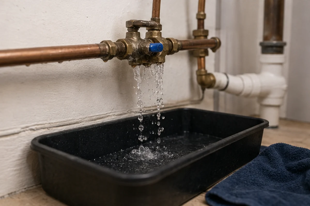 Active Water Leak London emergency plumbing assessment at a London property