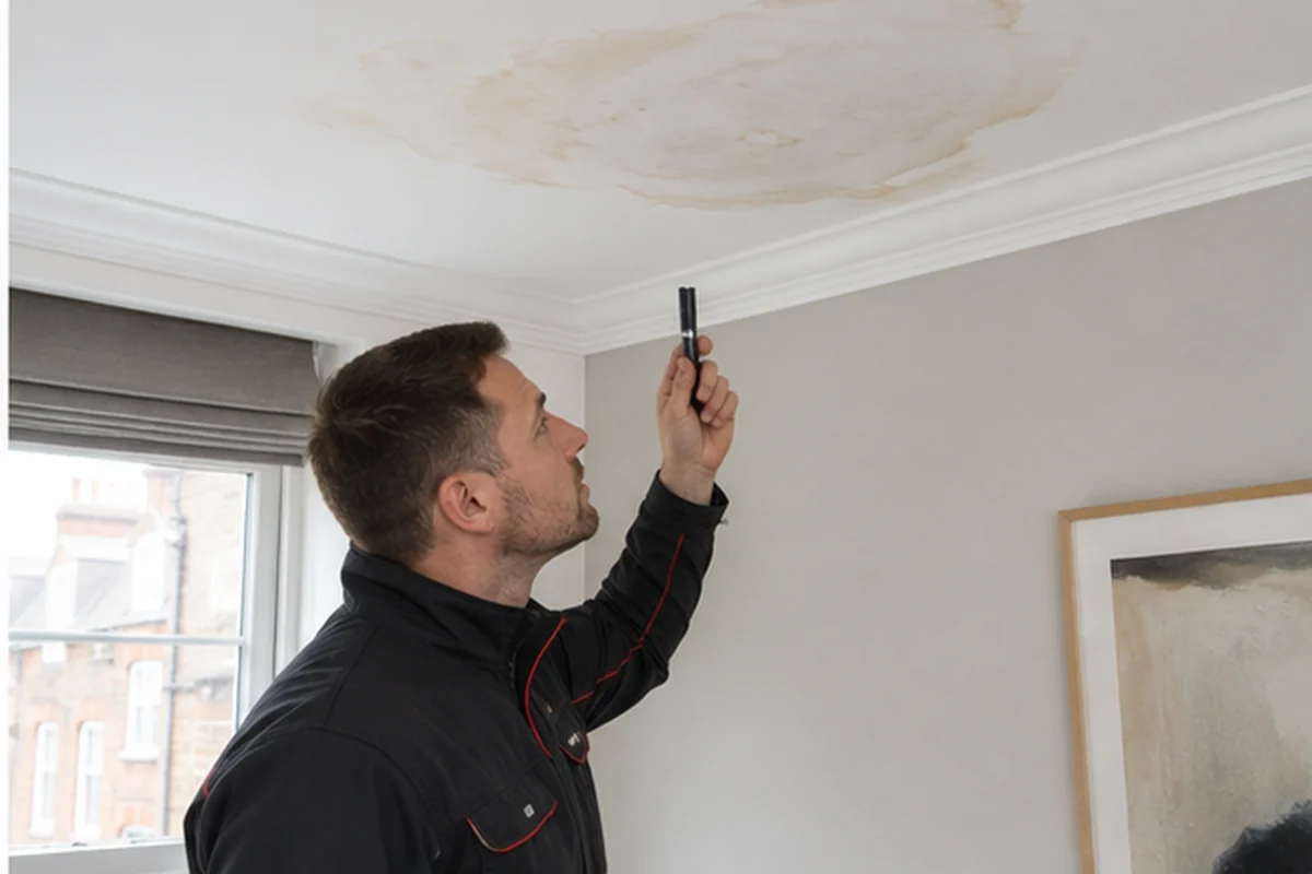 Ceiling or Wall Water Leak London emergency plumbing assessment at a London property