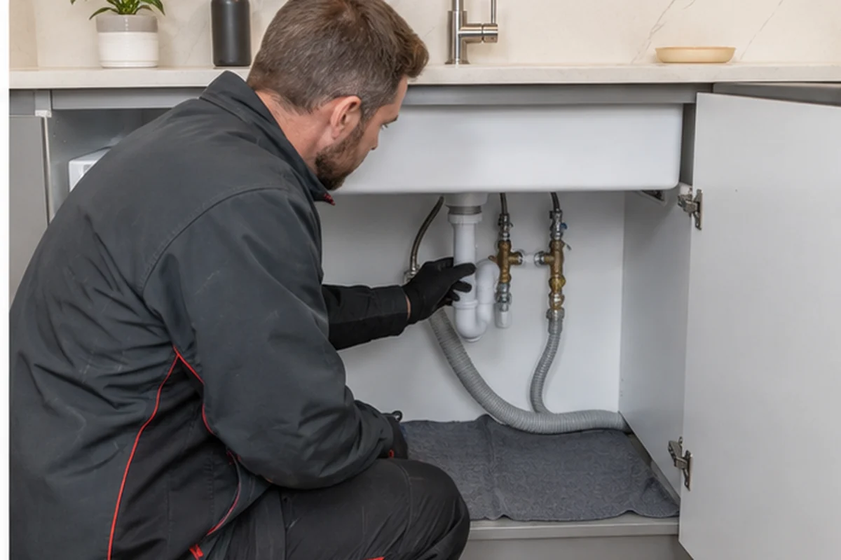 London Kitchen and Appliance Connections emergency plumbing assessment at a London property